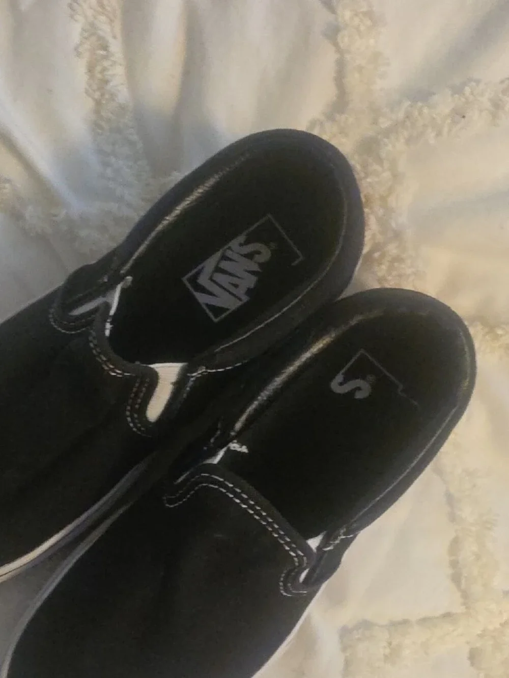 Vans Kids Classic Slip-On Sneakers in Black and White